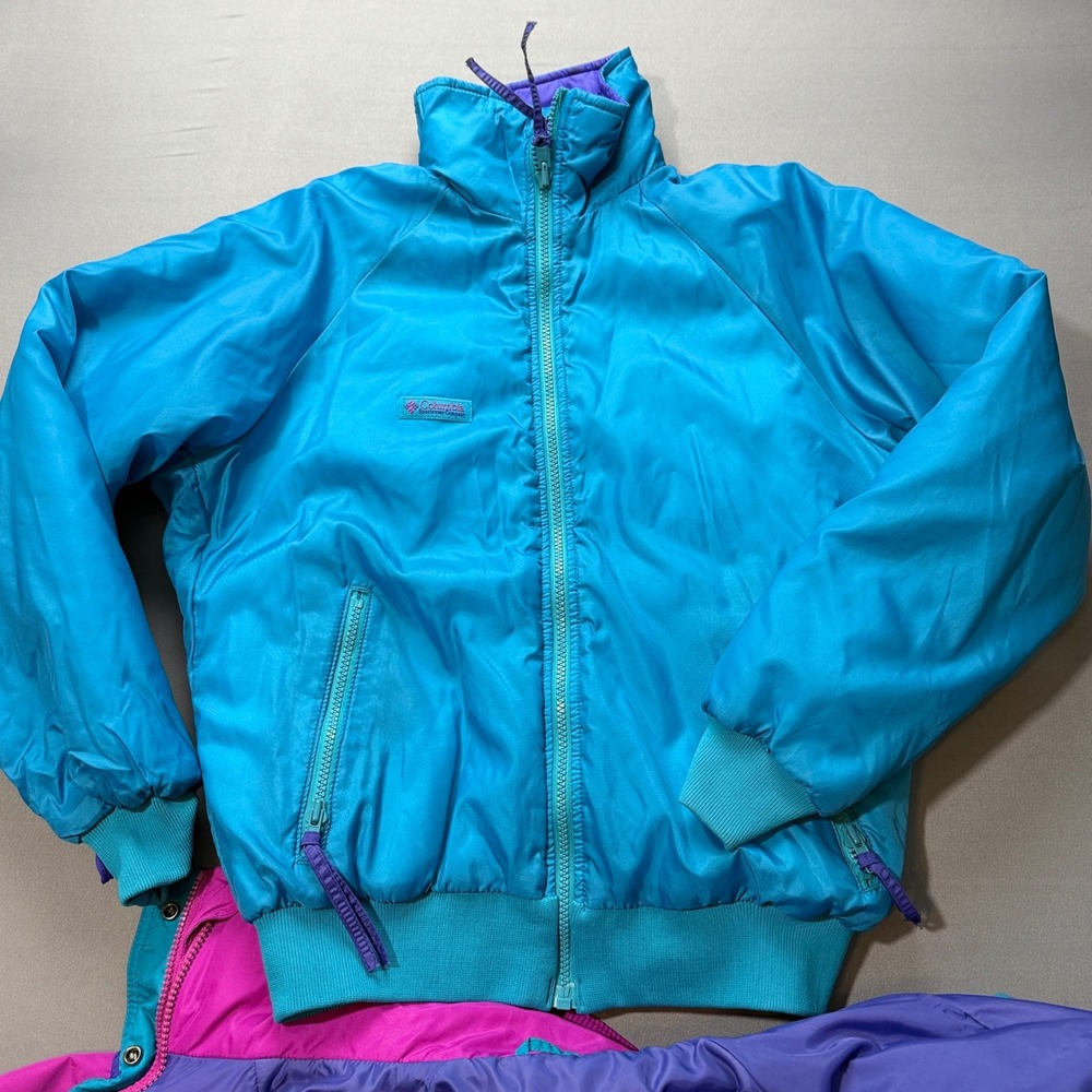 Columbia Two-Tone Ski Jacket - Teal & Magenta with Purple Accents - Picture 5 of 10